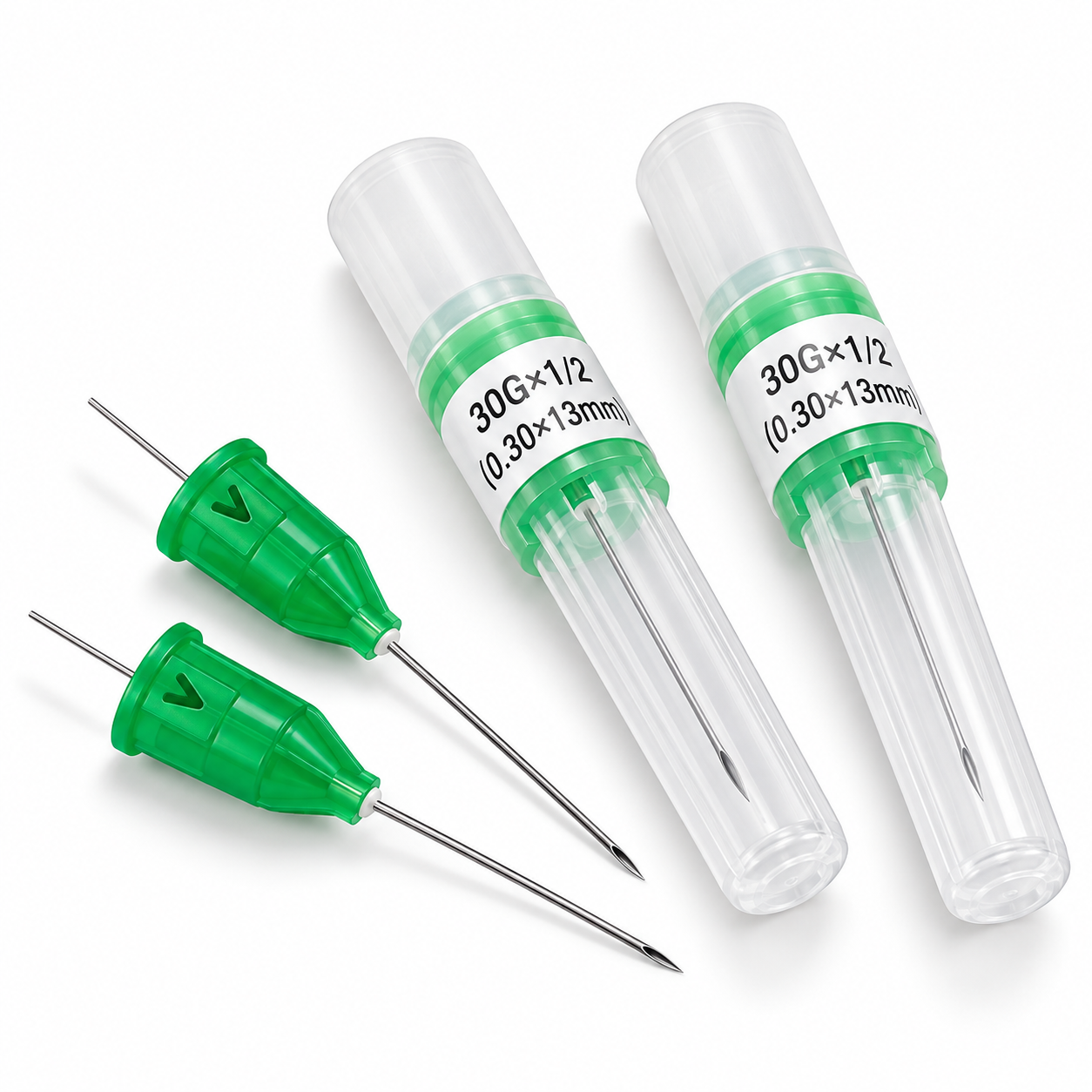 Disposable Dental Anesthetic Cartridge Needles (30G Short / Green Hub)