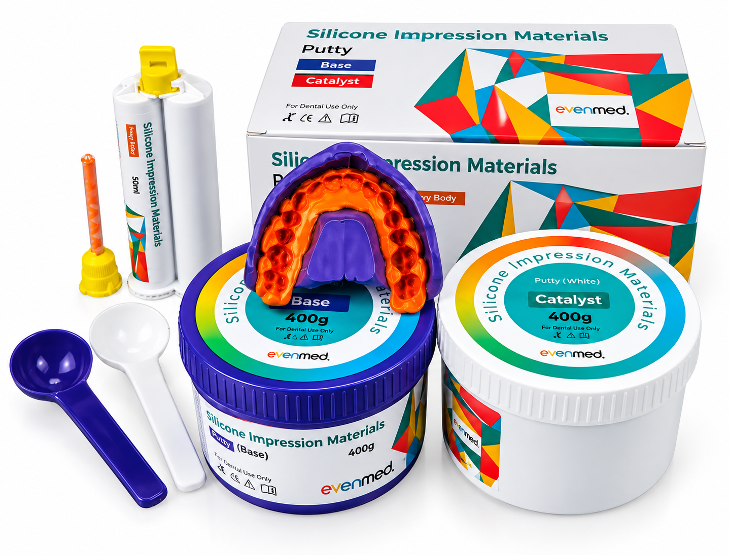 Evenmed Vinyl Polysiloxane (VPS) Addition Silicone Impression Kit (Putty & Light Body)