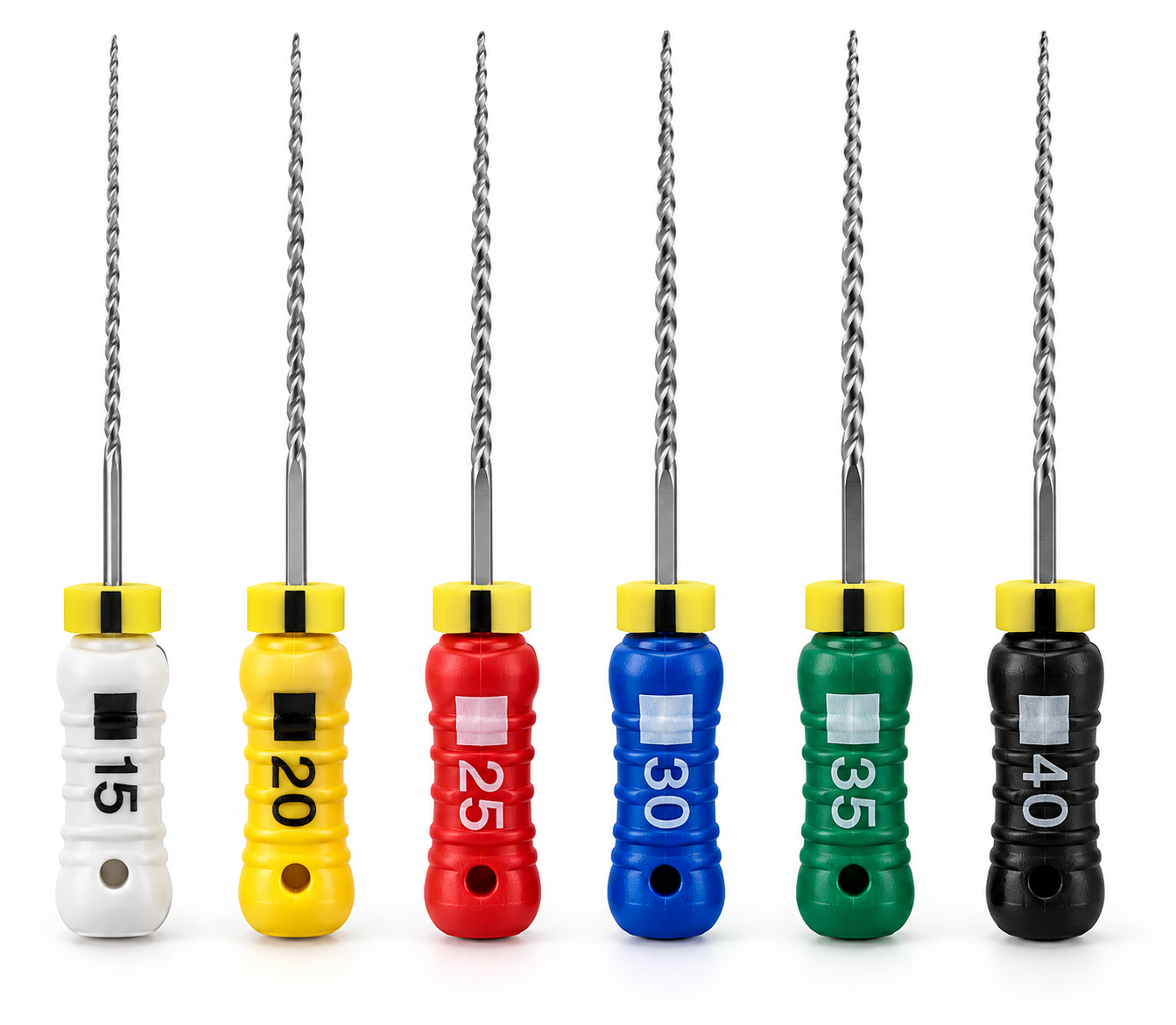 Stainless Steel Dental Endodontic K-Files (ISO Assorted #15–#40)